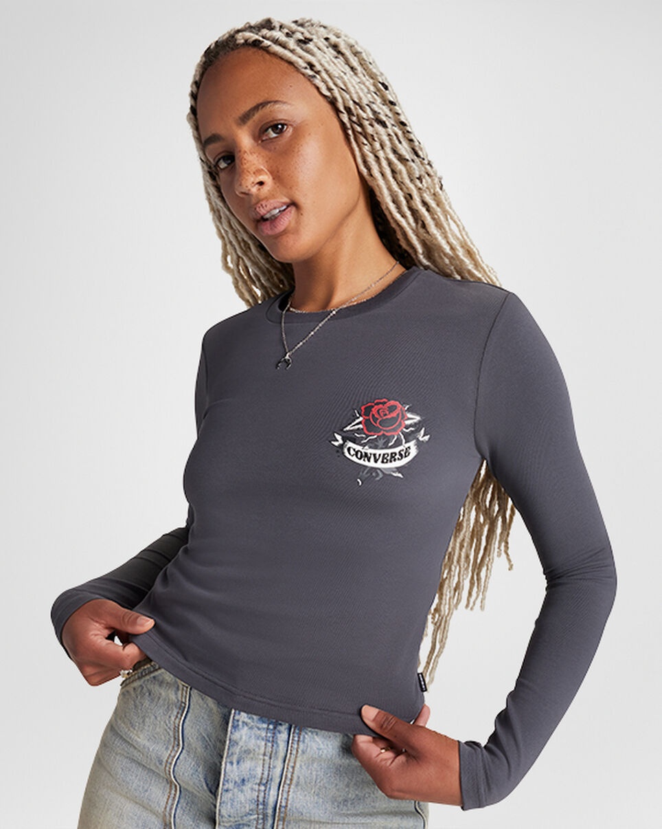 Rose Tattoo Long Sleeve T-Shirt - 1
