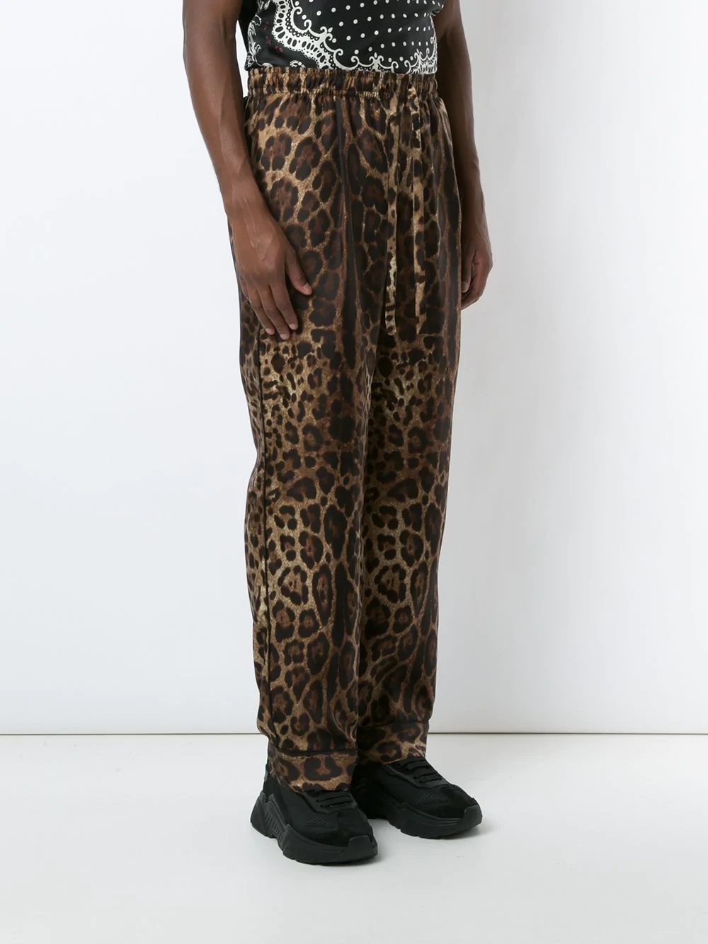 leopard print straight-leg trousers - 3