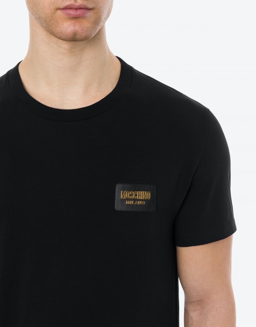 MOSCHINO LABEL JERSEY T-SHIRT - 4