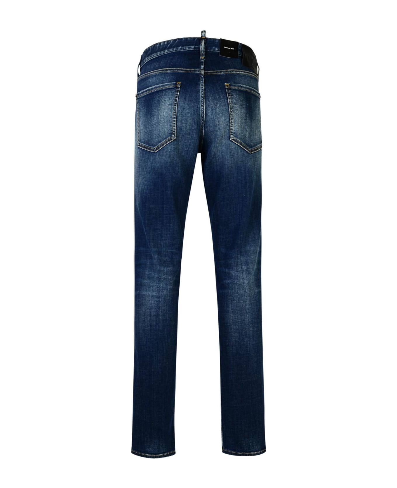 Blue Cotton Jeans - 3