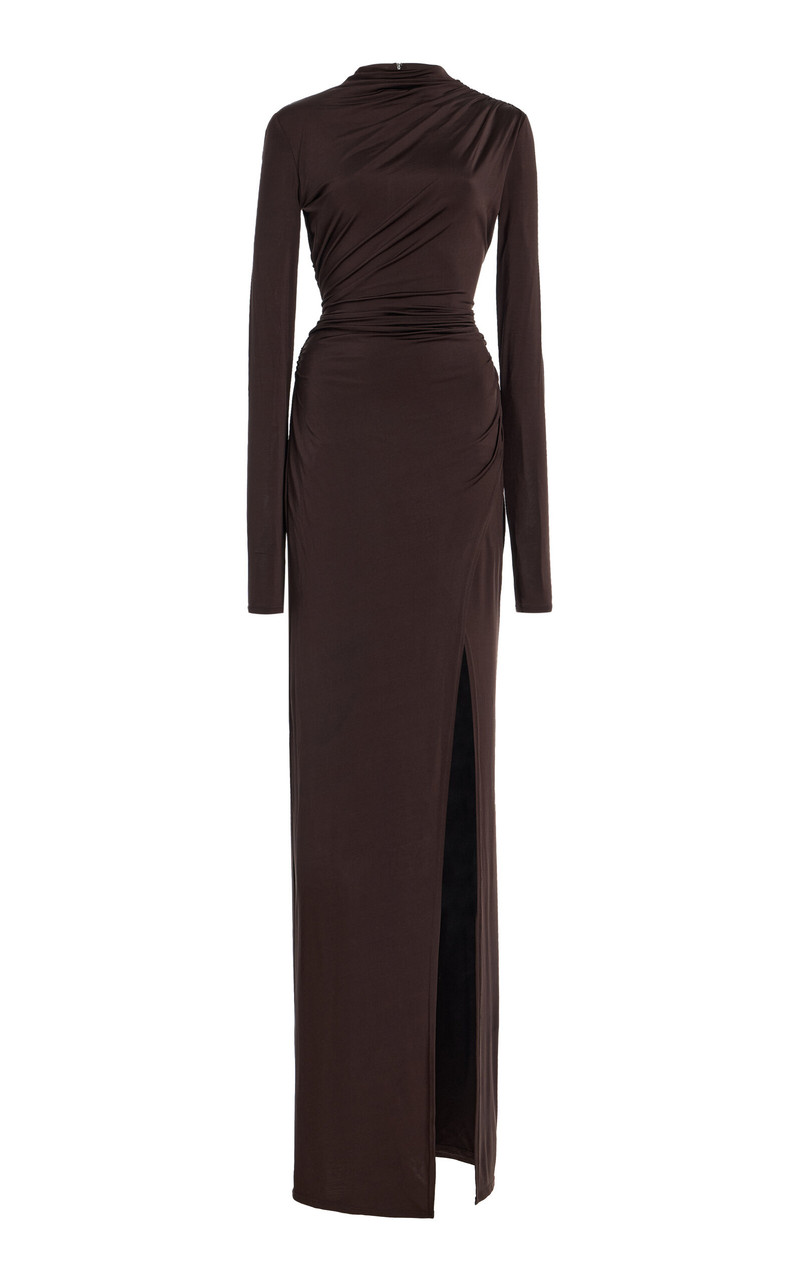 Jersey Draped Gown brown 1
