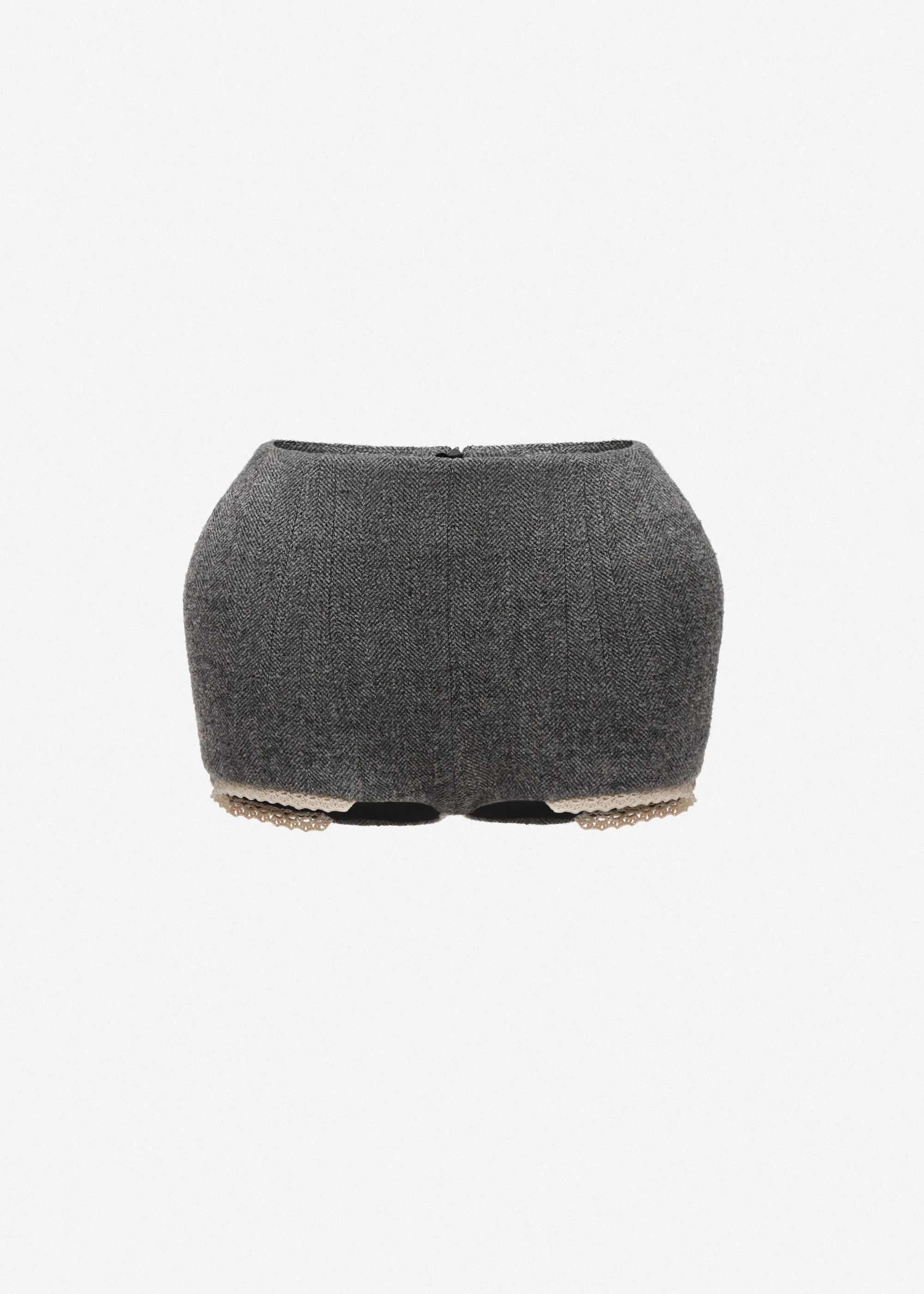 Crochet lace padded shorts in grey - 1