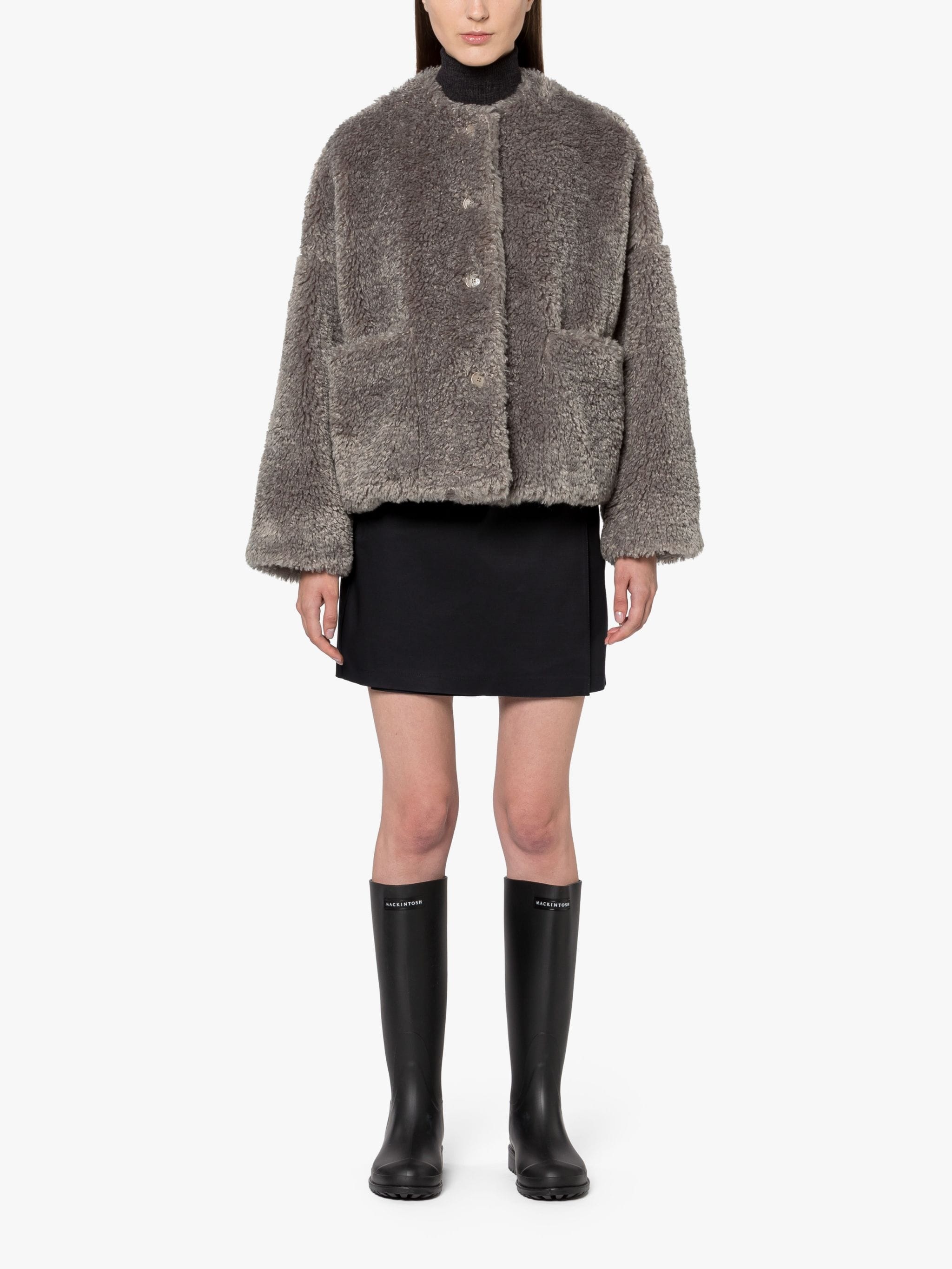 HUMBIE GREIGE ECO FUR JACKET - 3