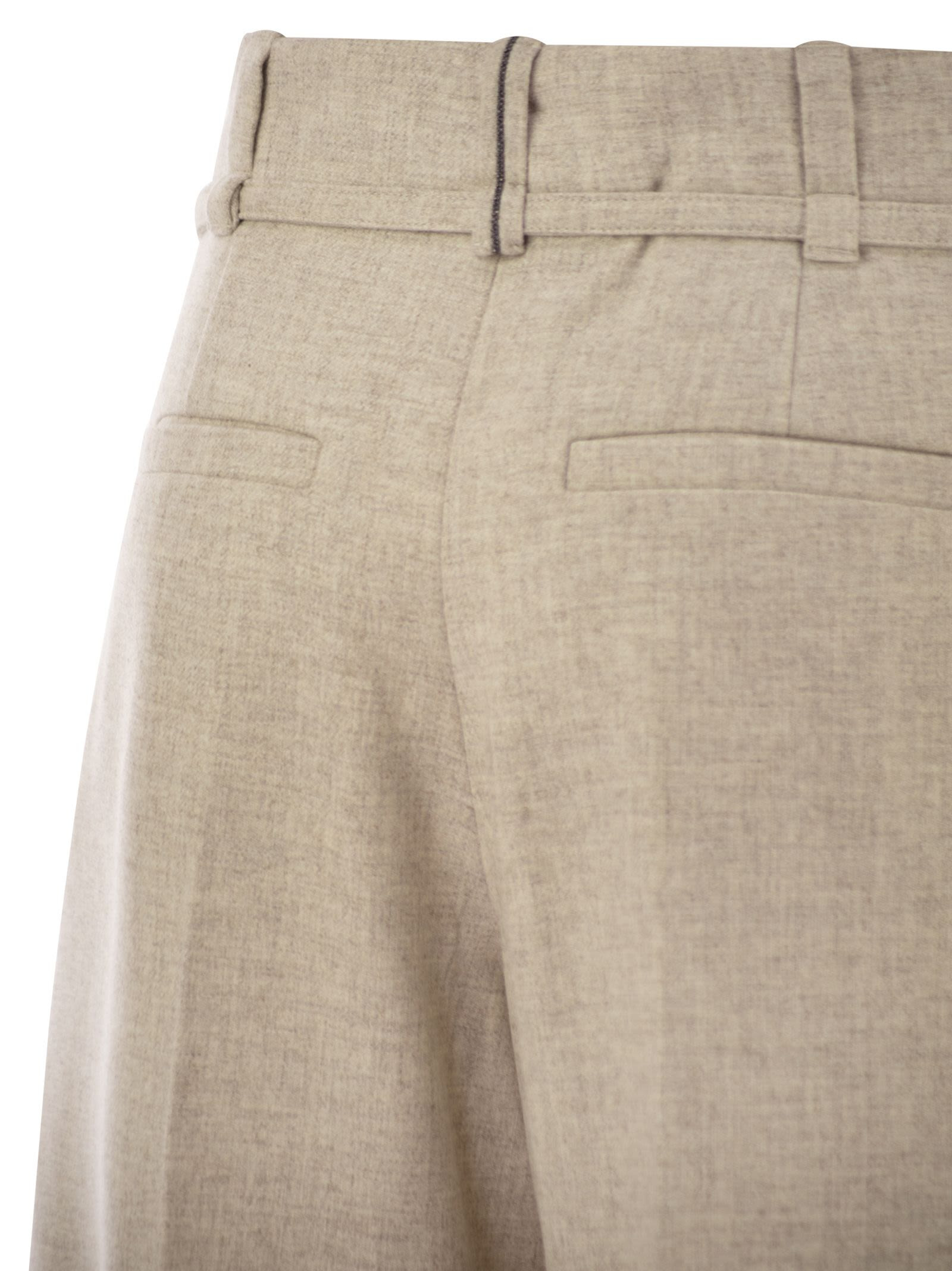 Brunello Cucinelli Women Virgin Wool And Cashmere Trousers With Necklace - 4