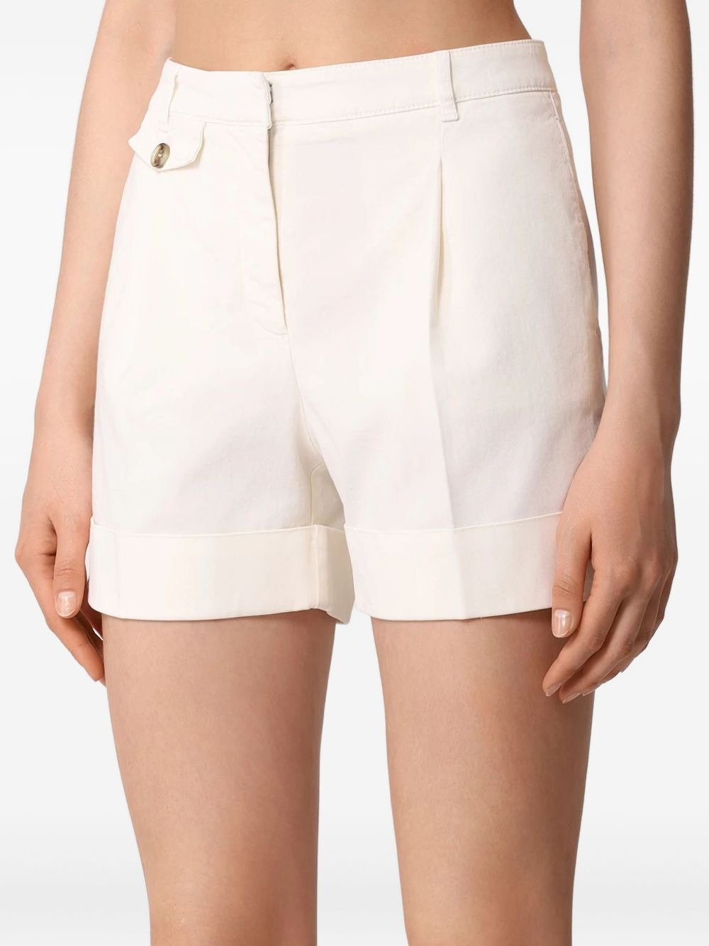 pleated-front cuffed shorts - 2