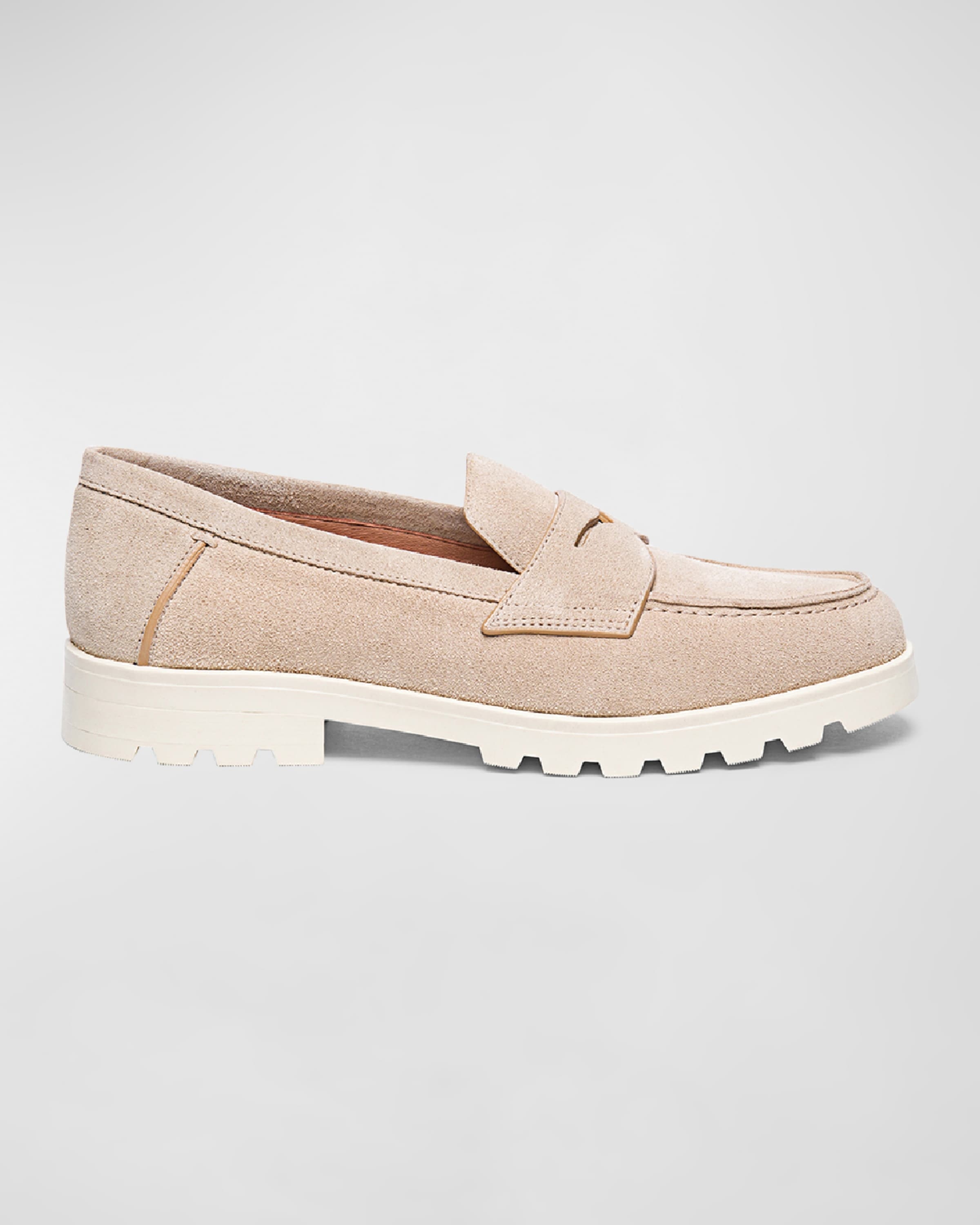 Sporty Suede Penny Loafers - 1