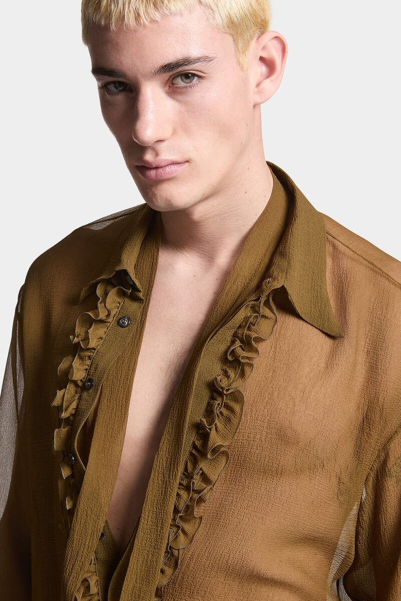 SILK RUFFLES SHIRT - 5
