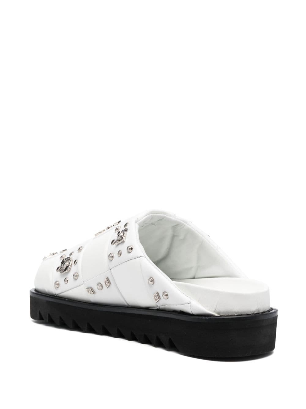 stud-embellished leather slippers - 3