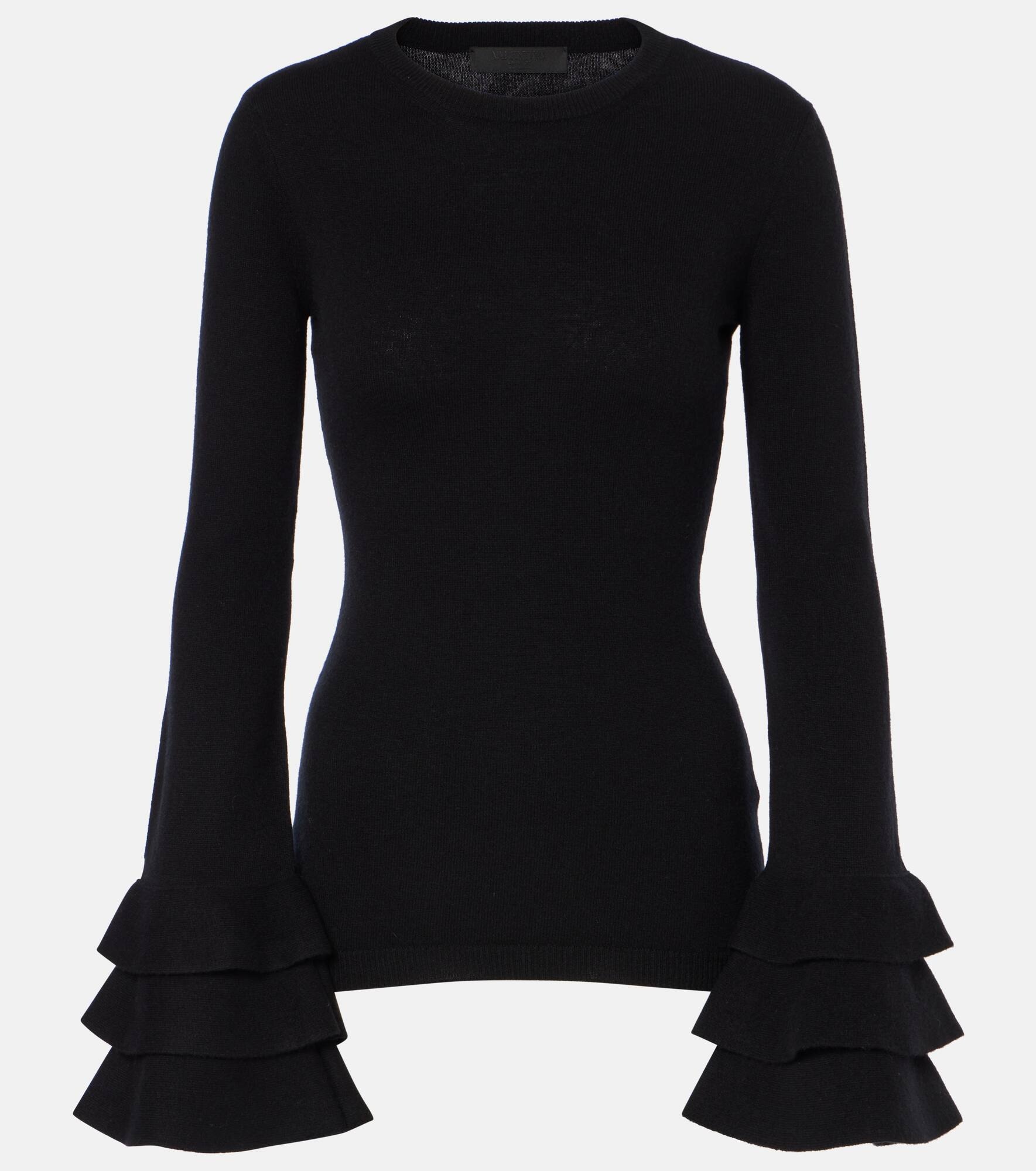 Ruffled wool sweater - 1