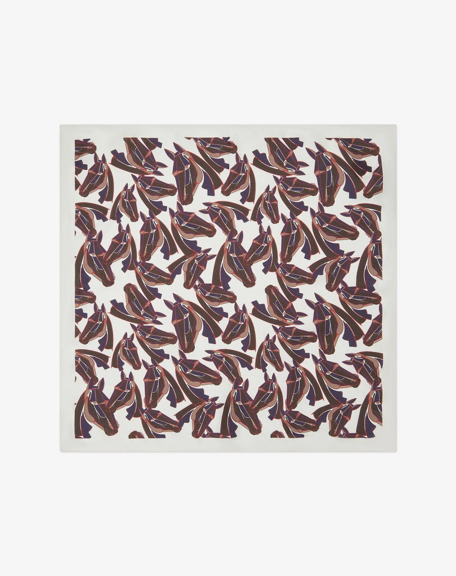 White printed pure silk scarf - 1