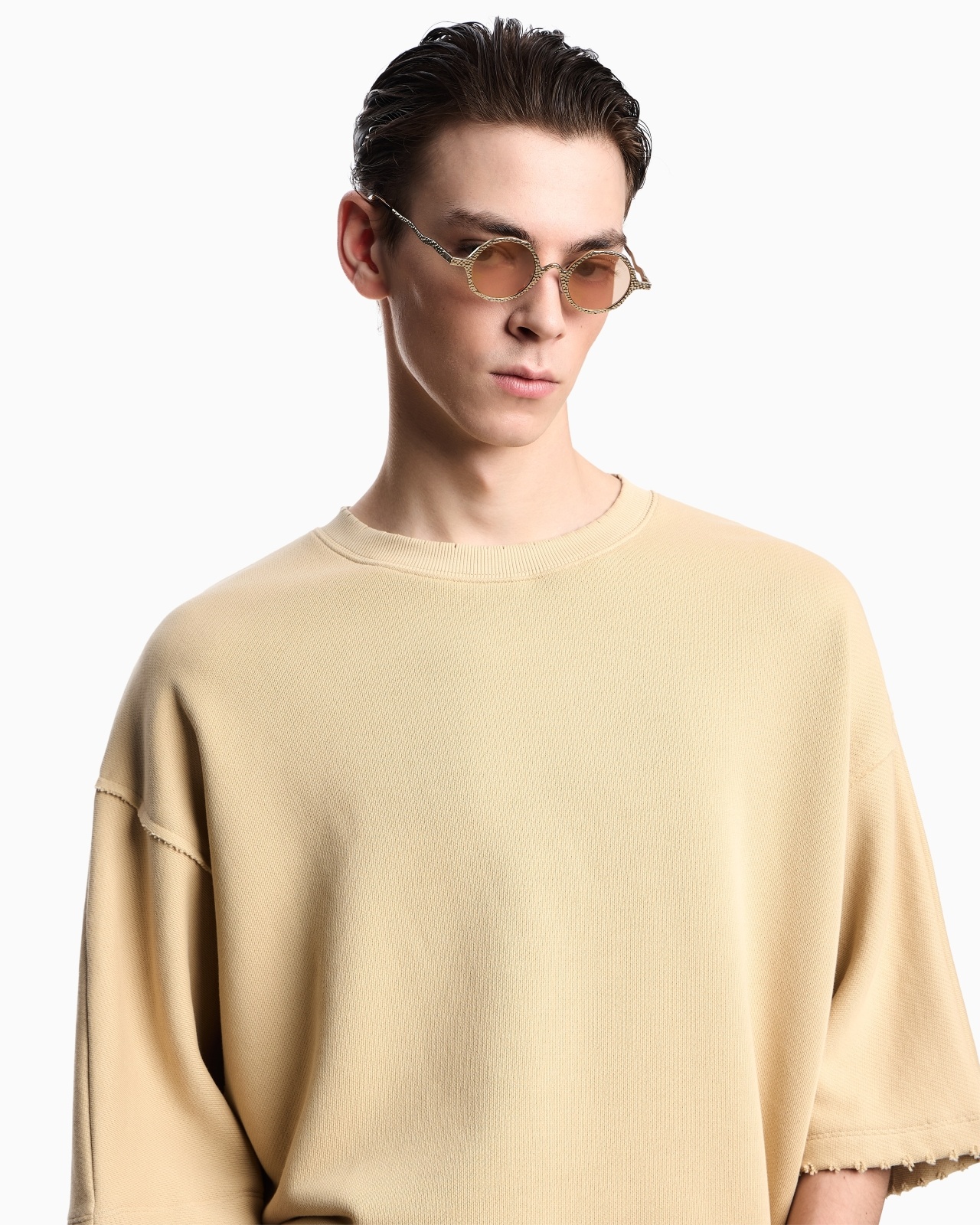 ASV SHORT-SLEEVED JERSEY SWEATSHIRT WITH WORN-LOOK PIPING - 5
