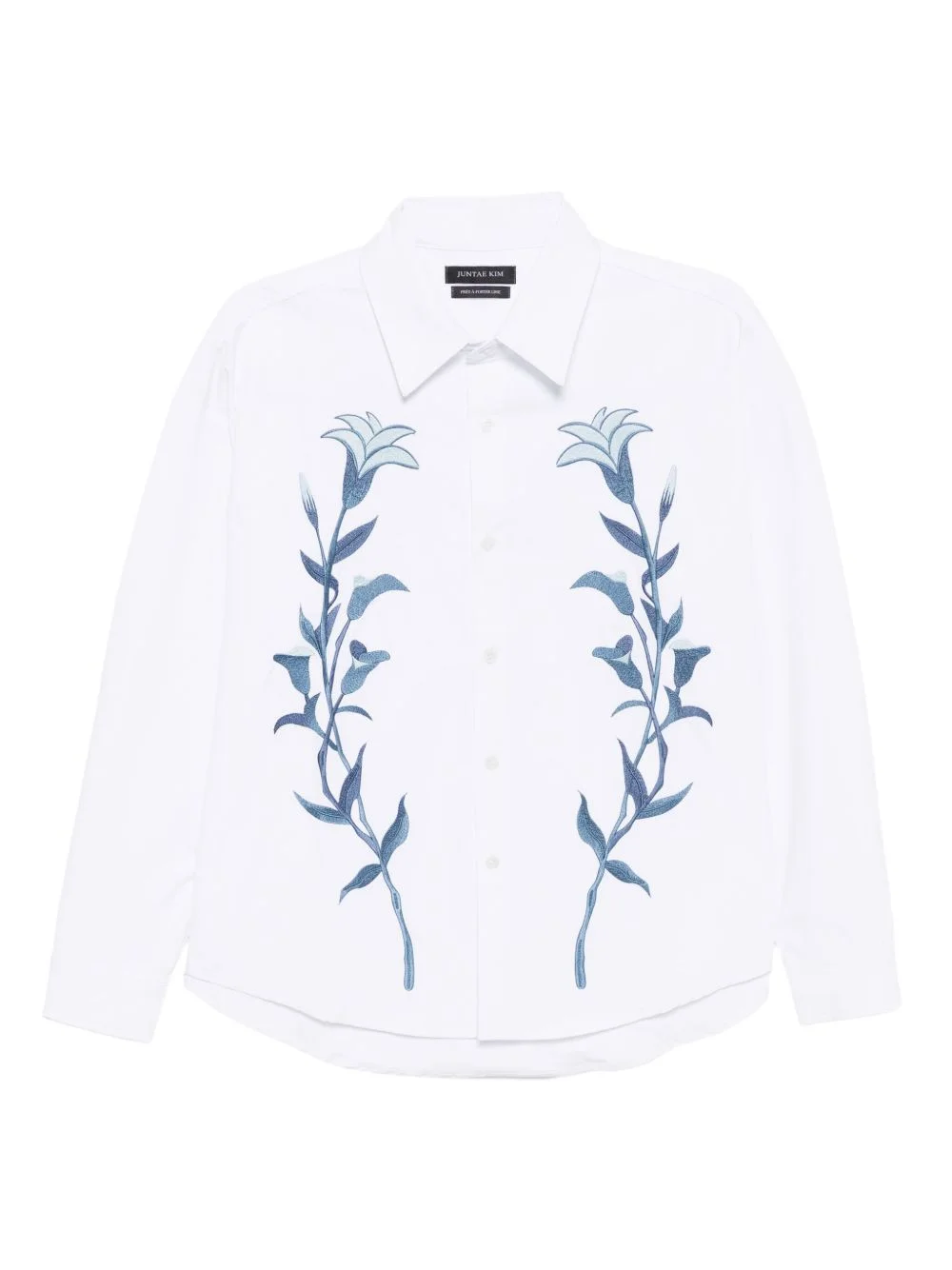 floral-embroidered shirt - 1