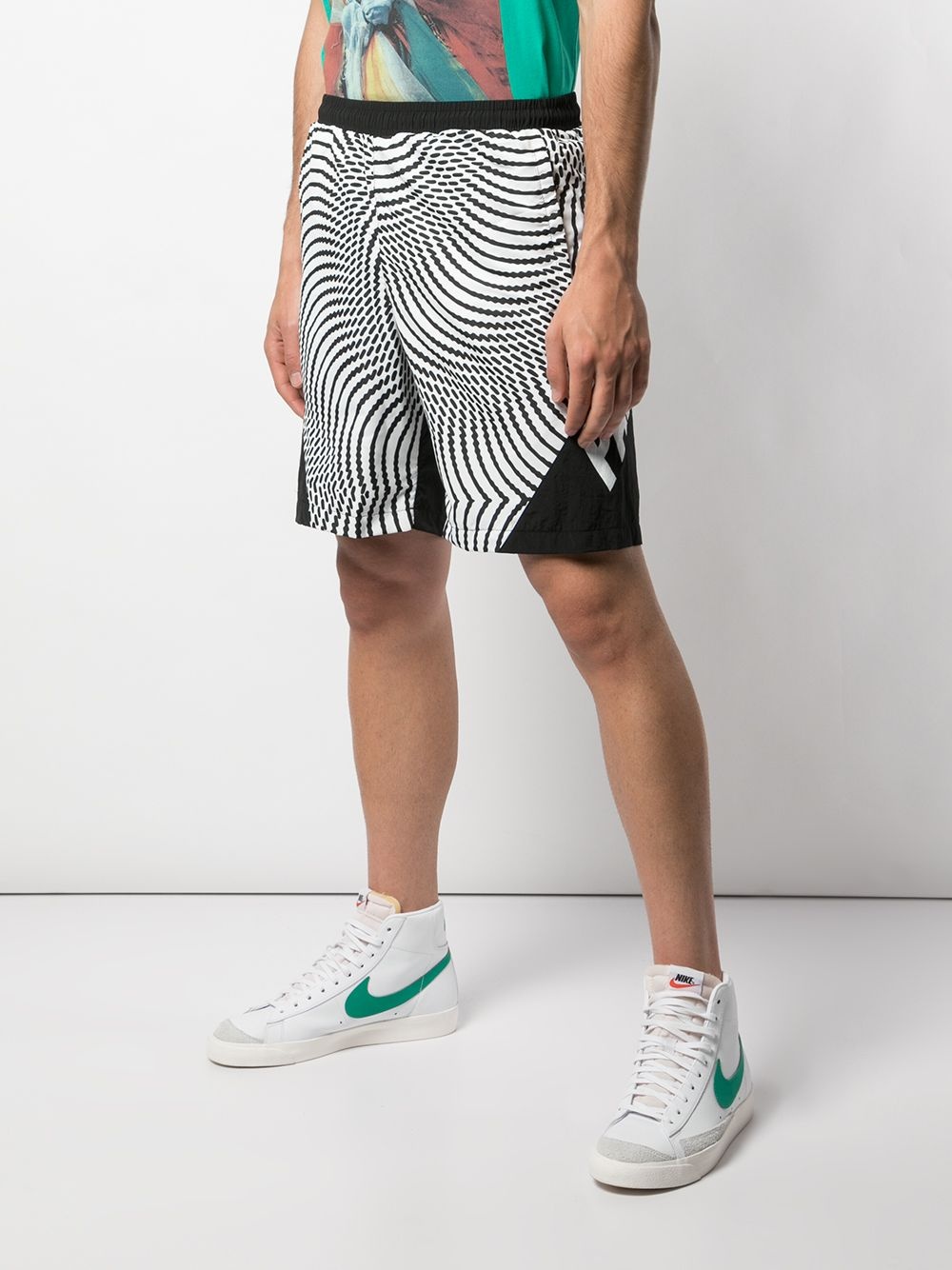 swirl print shorts - 3