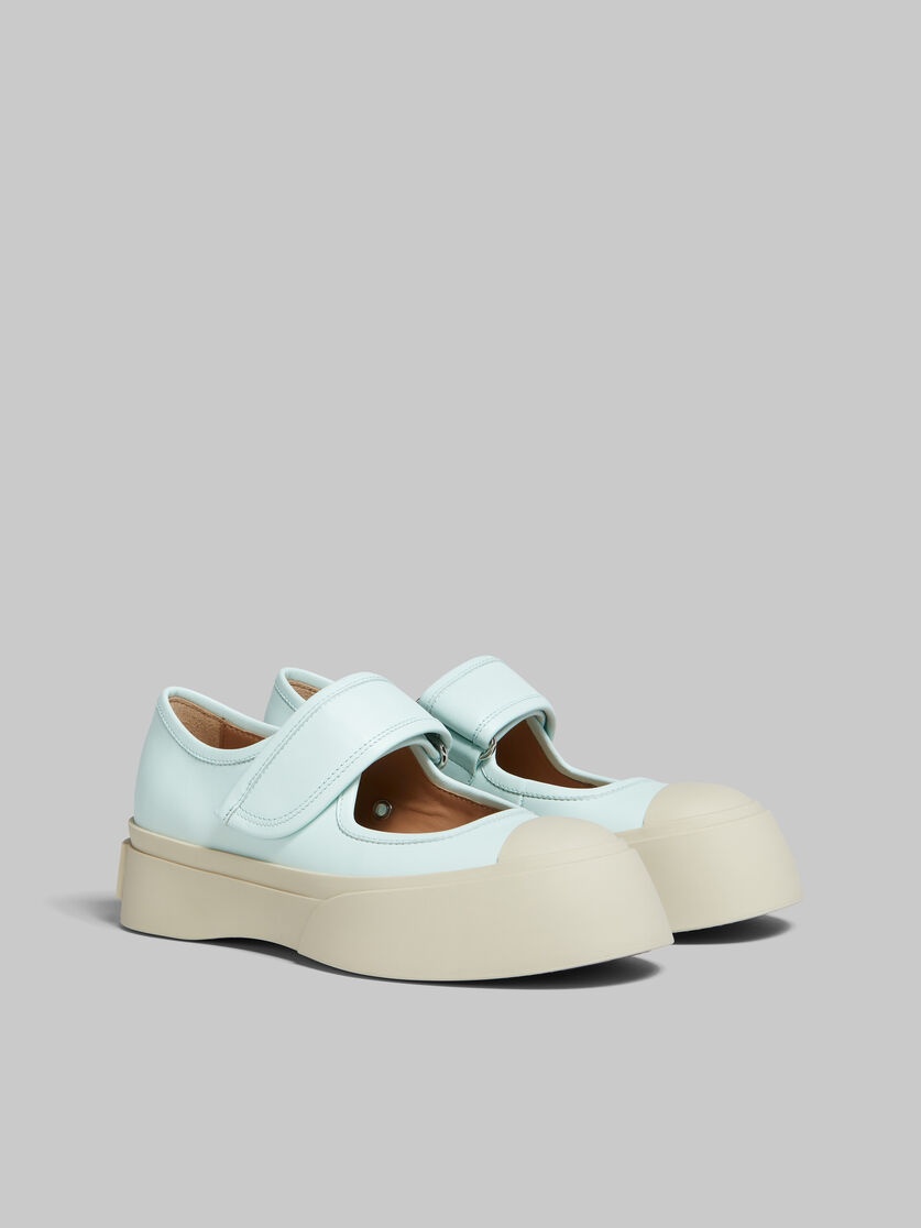 LIGHT BLUE NAPPA LEATHER MARY JANE SNEAKER - 2