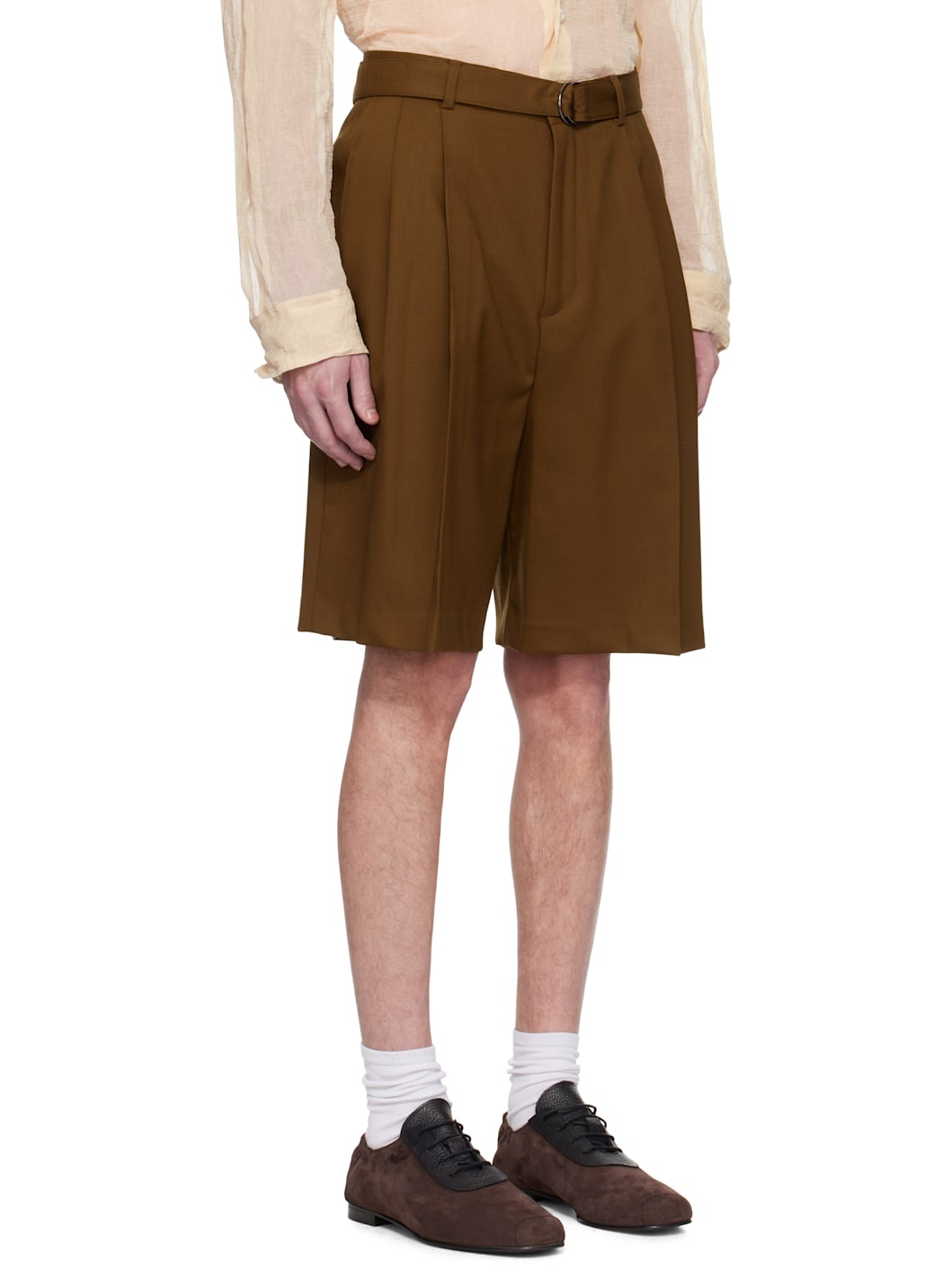 SSENSE Exclusive Brown Marshall Pleated Shorts - 2