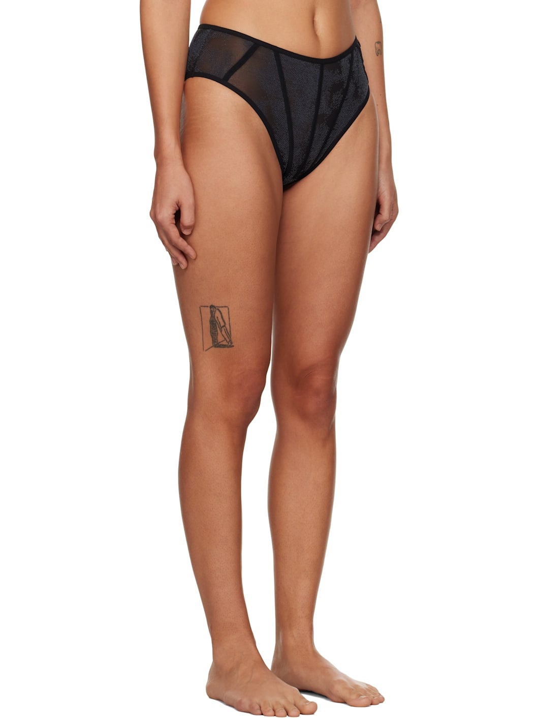 Black Savage X Fenty Edition C-Mesh-High-Waist Briefs - 2