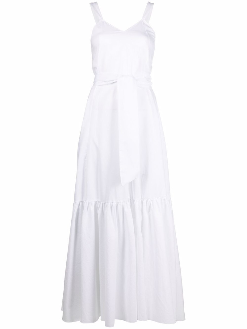 panelled tied-waist dress 1