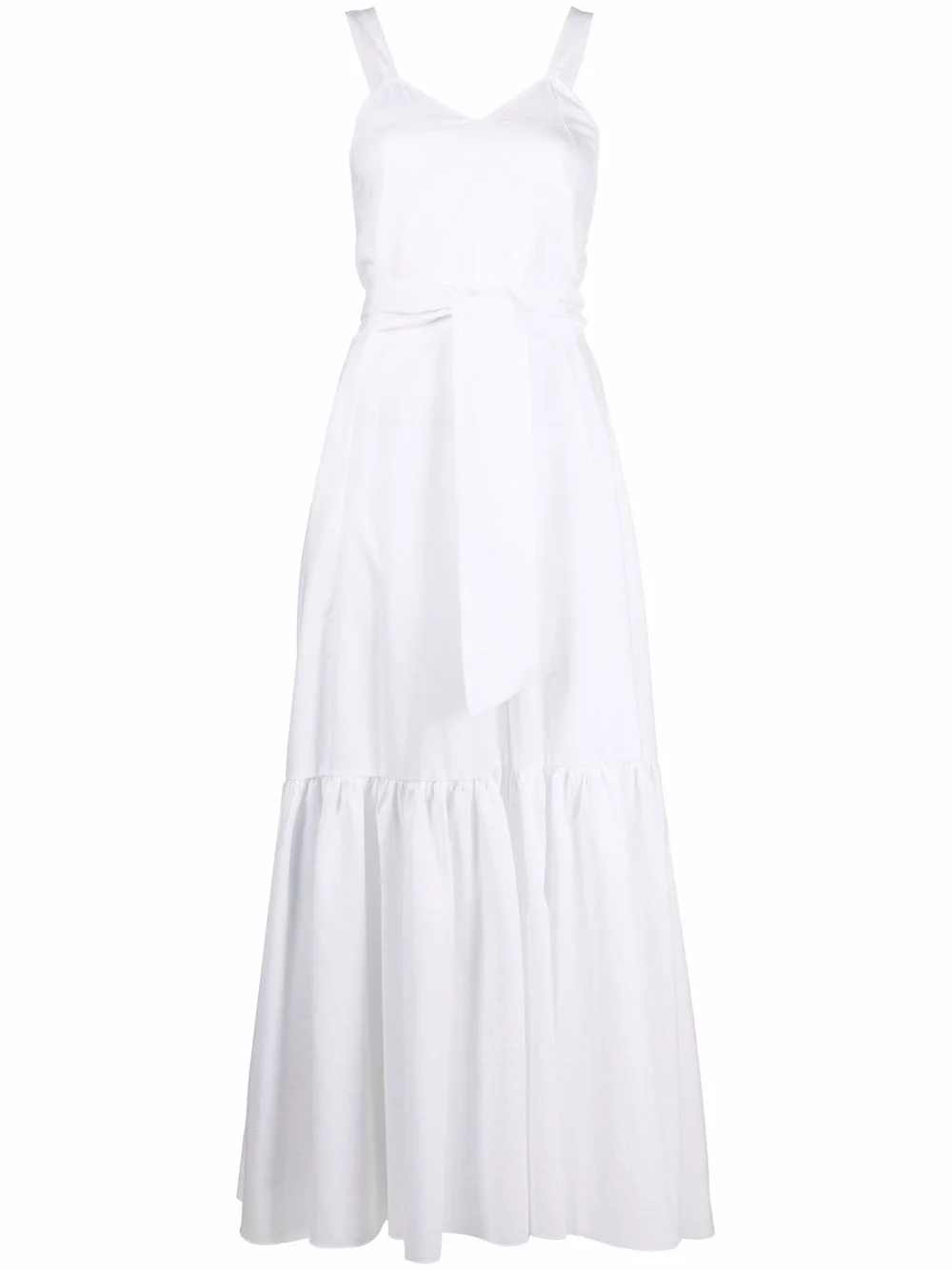 panelled tied-waist dress - 1