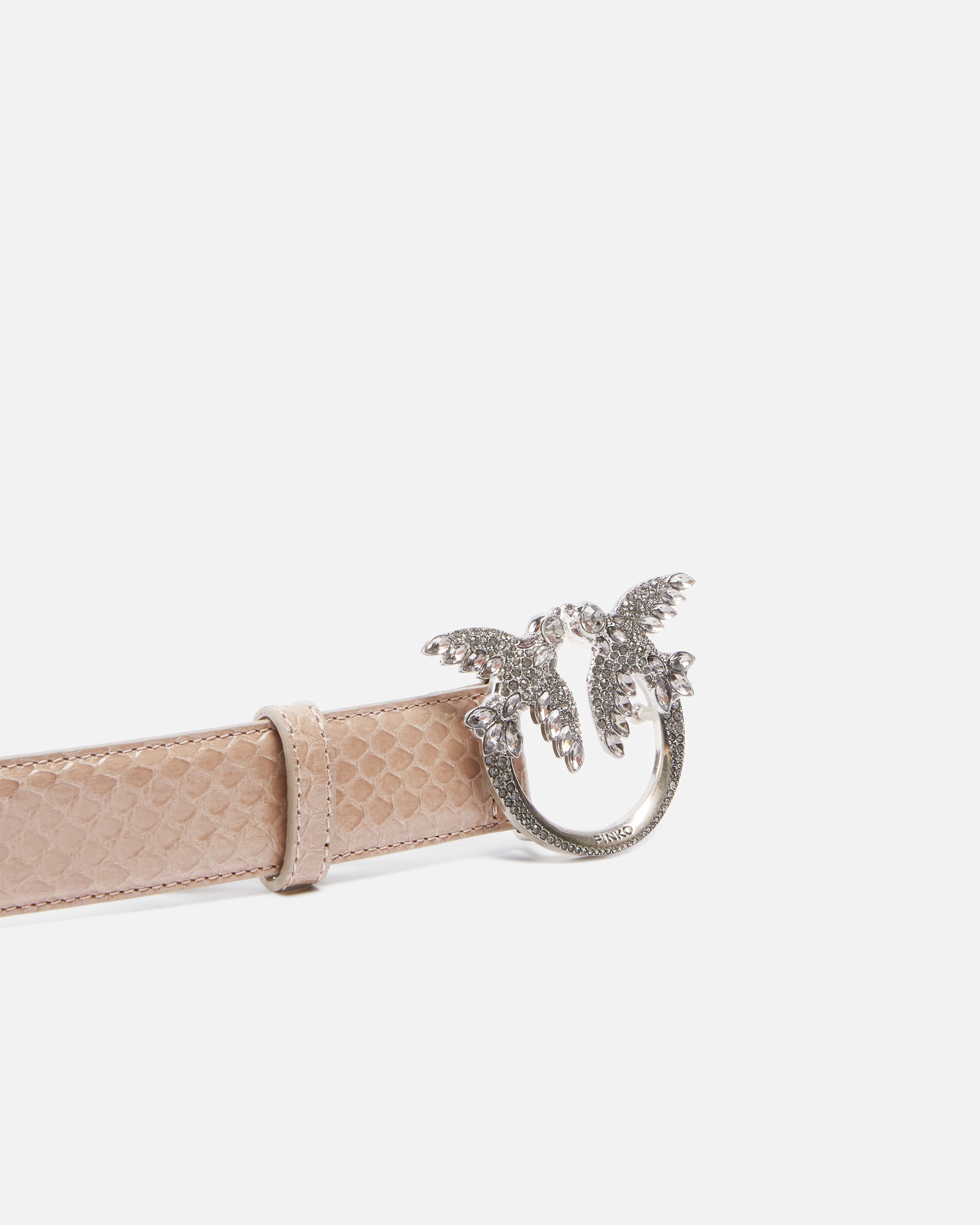 3CM GLOSSY PYTHON LEATHER BELT PINKO GALLERIA. - 5