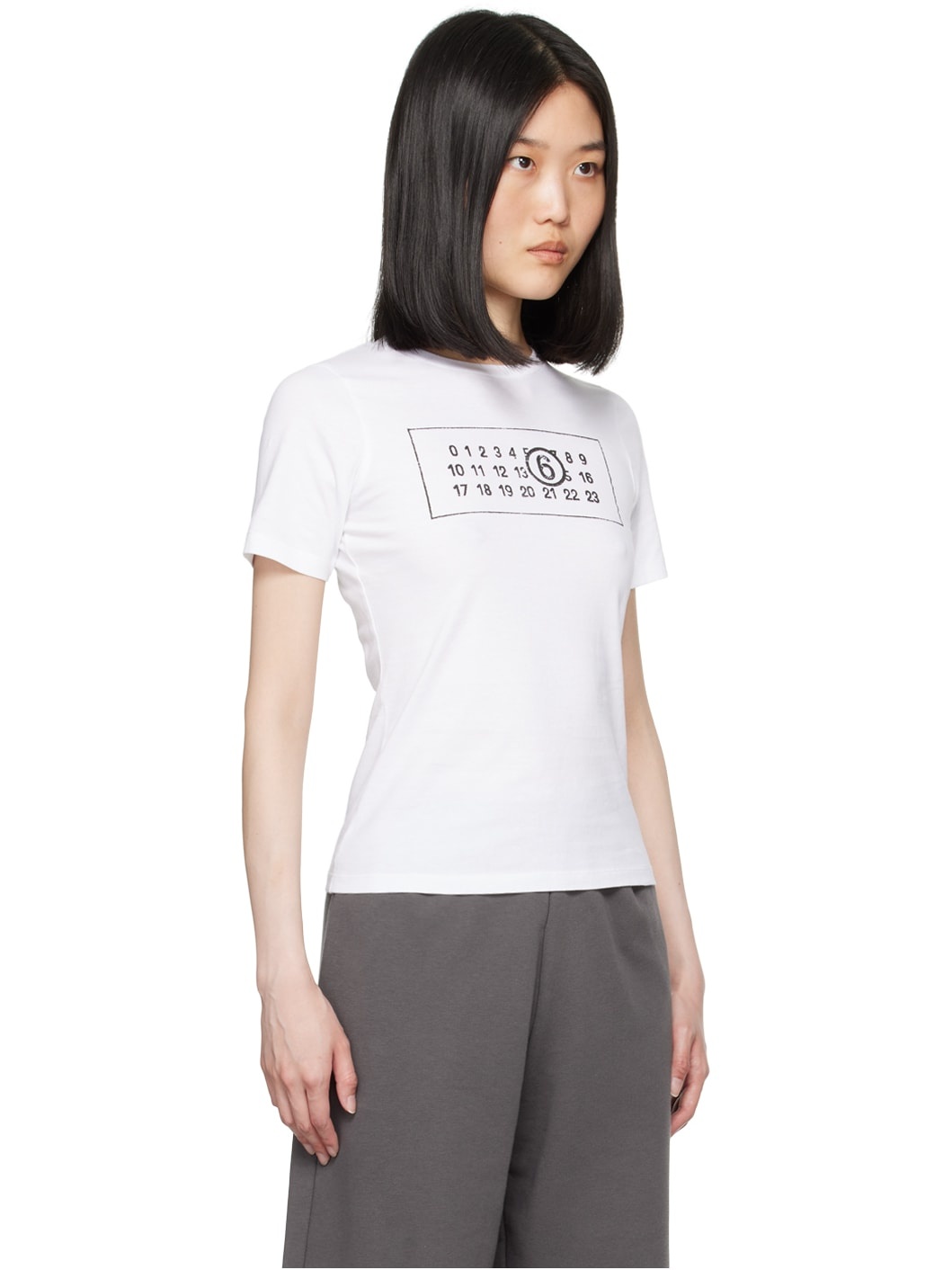 MM6 Maison Margiela White Numeric T-Shirt | ssense | REVERSIBLE