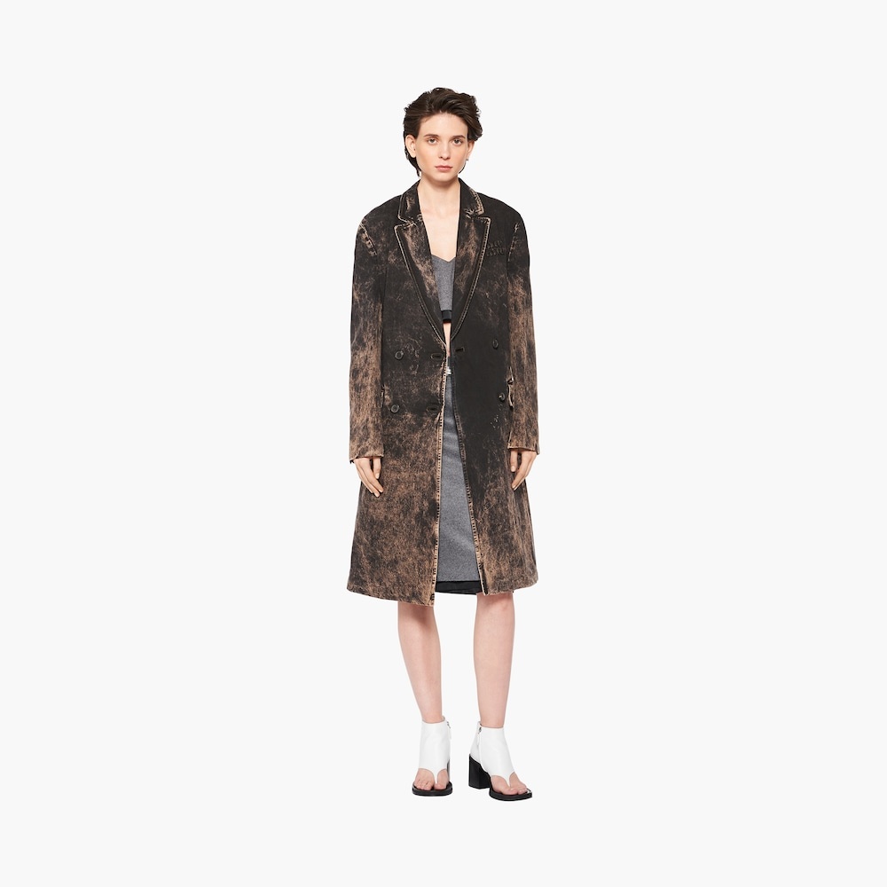 Marbleized denim coat - 4