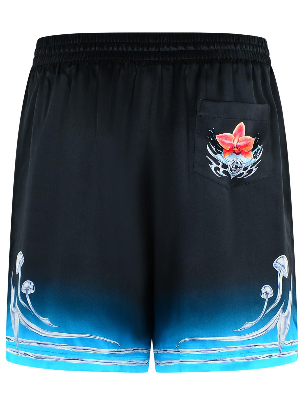 Casablanca Black Silk Bermuda Shorts Men - 3