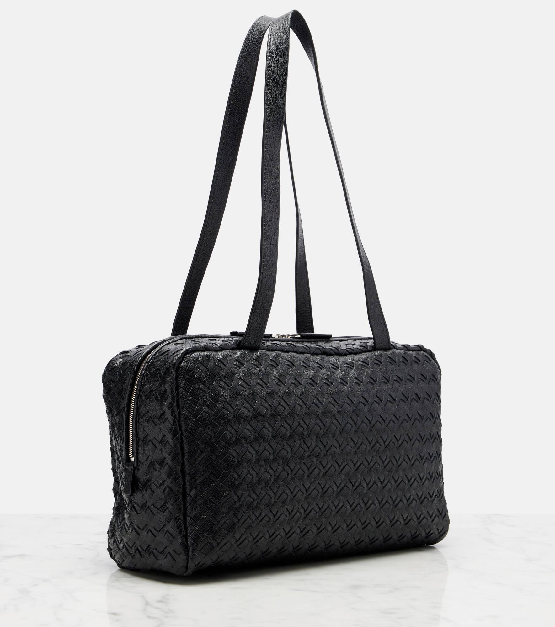Astra woven leather shoulder bag - 4