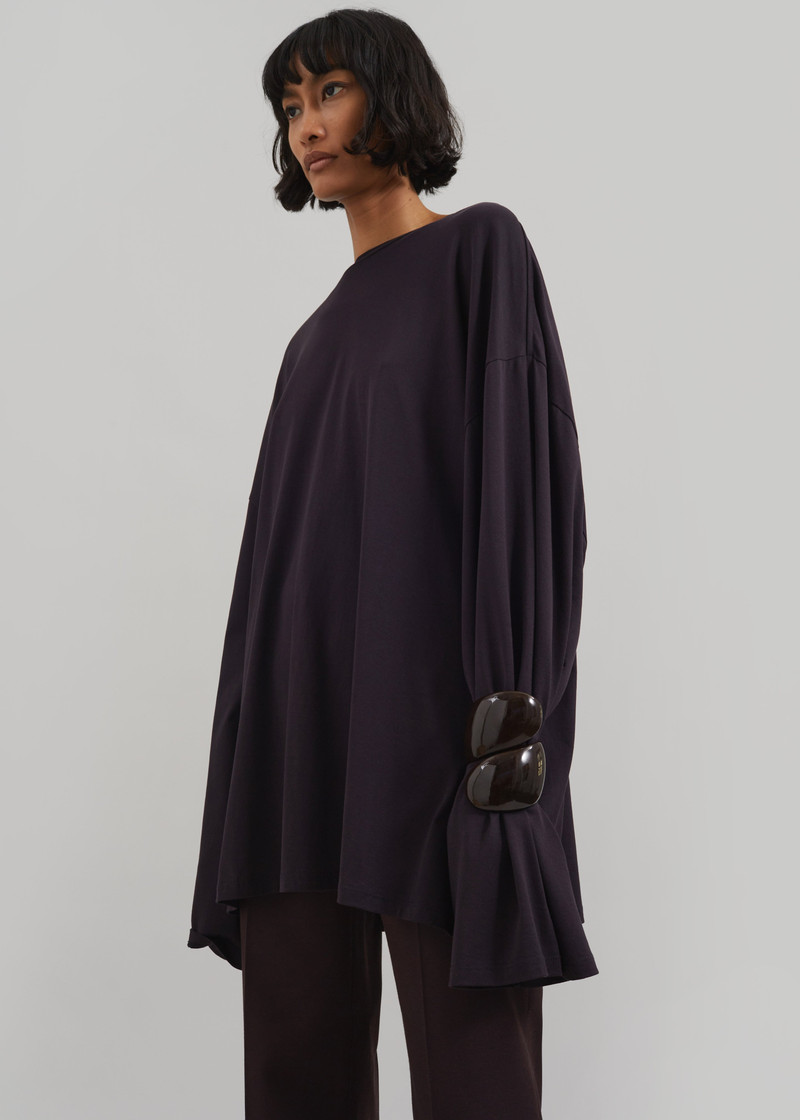 Rio Oversized Sleeve Tee - Dark Plum 3