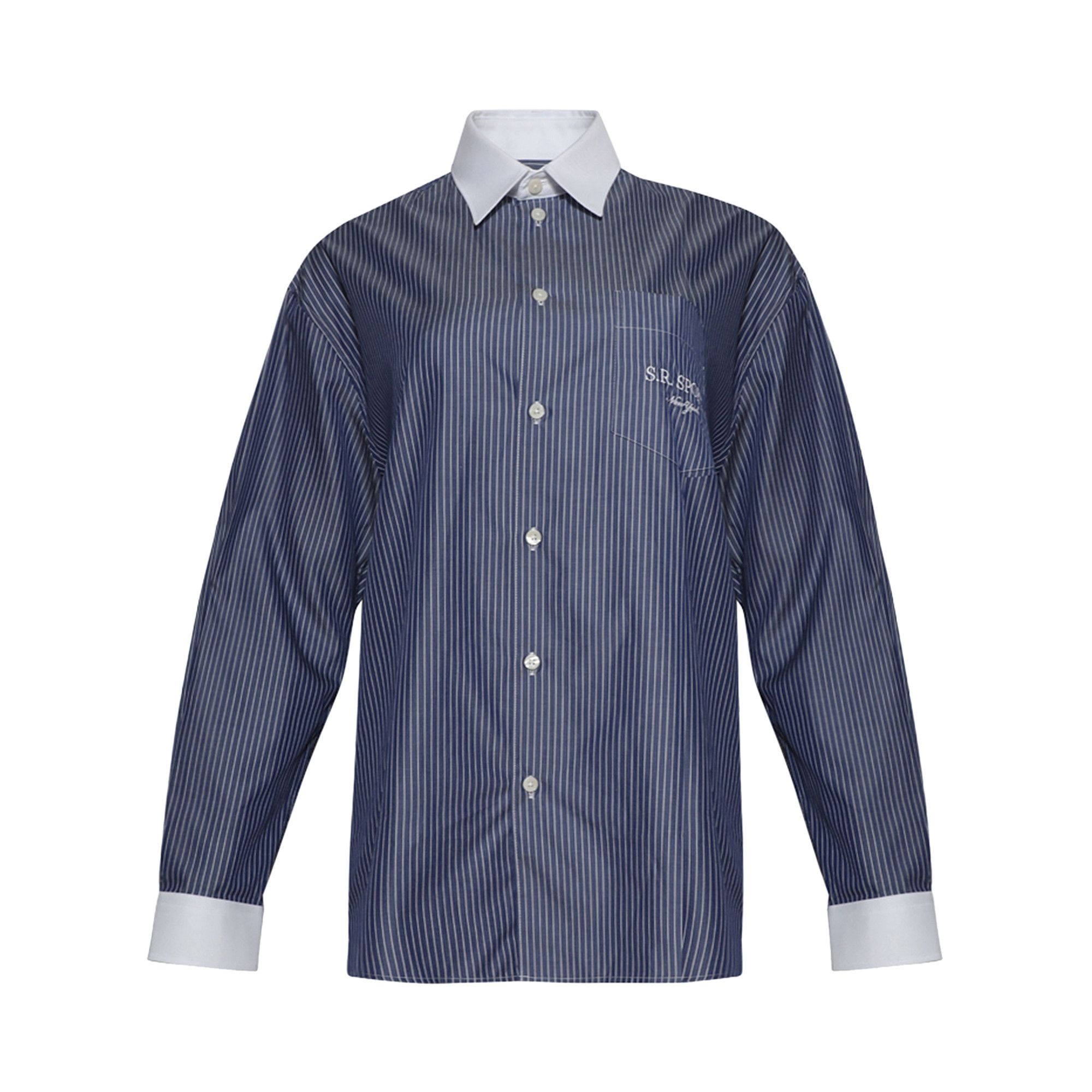 Sporty & Rich Sport Oversized Shirt 'Navy/White' - 1