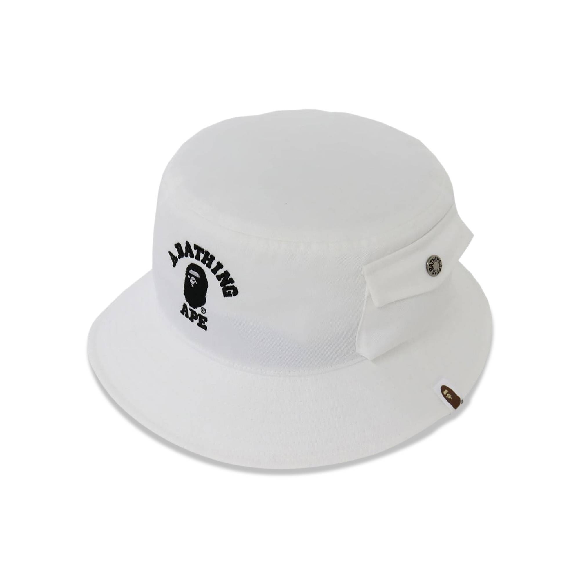 BAPE College Pocket Bucket Hat 'White' - 1