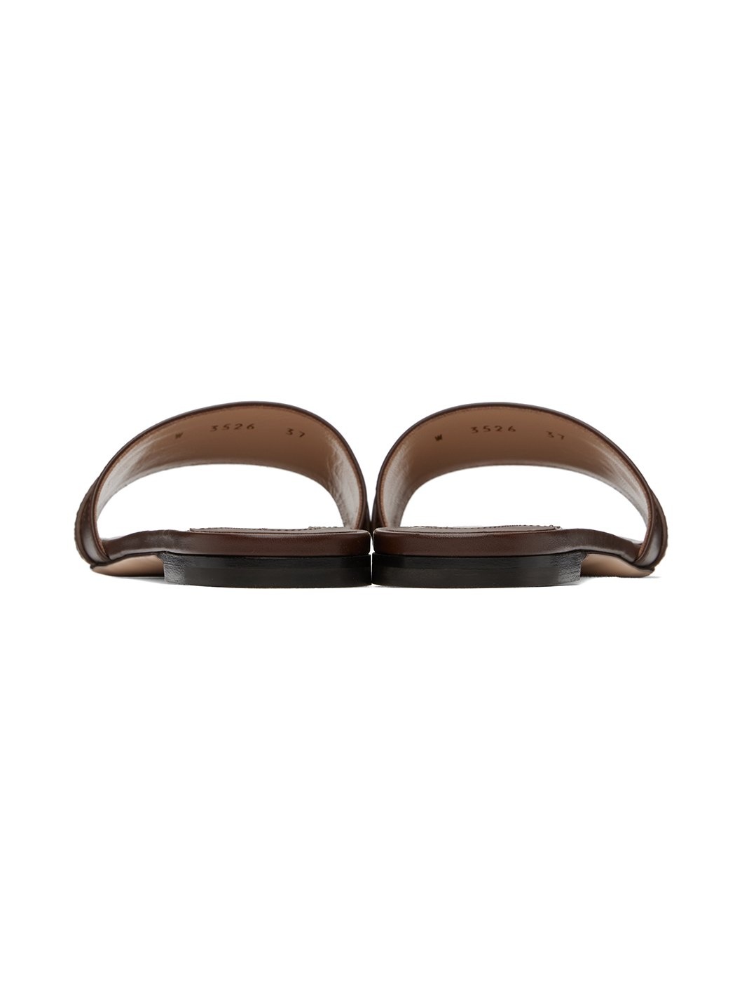 Brown Leather Whitney Slides - 2