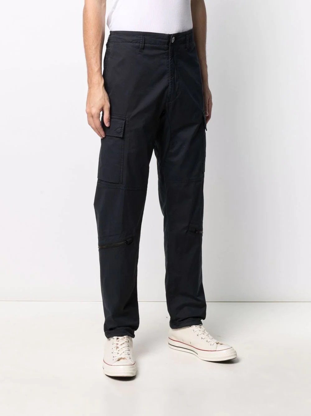 logo patch cargo trousers - 3