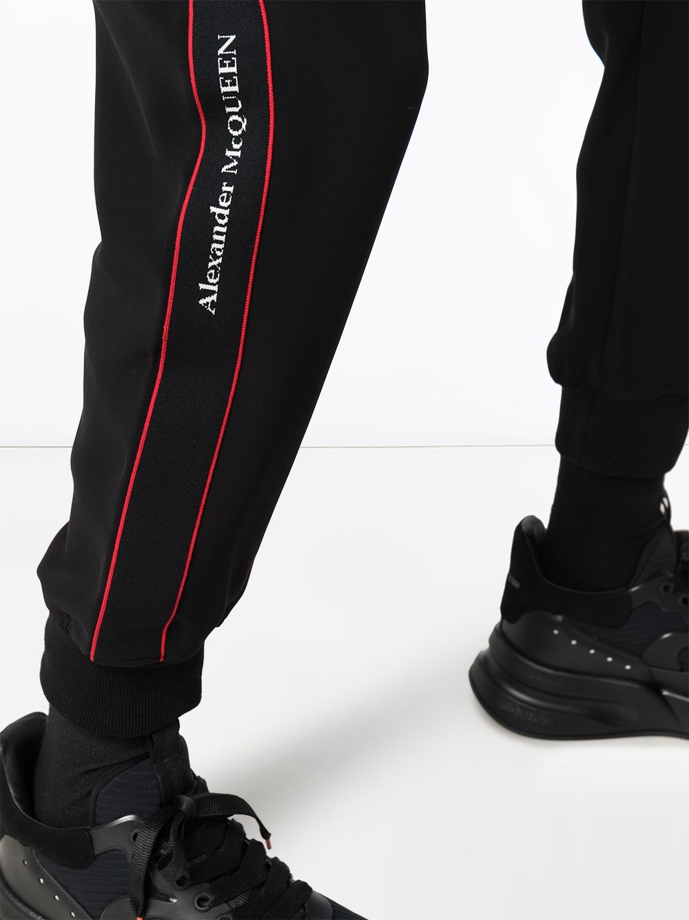 logo tape track pants - 5