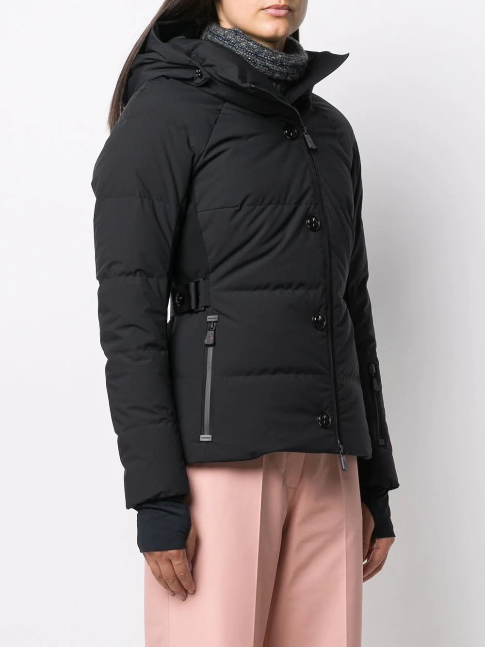 funnel neck quilted down jacket  - 3