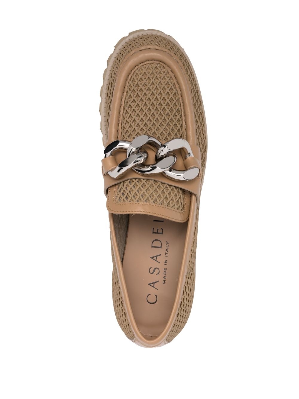 chain-trim mesh loafers - 4