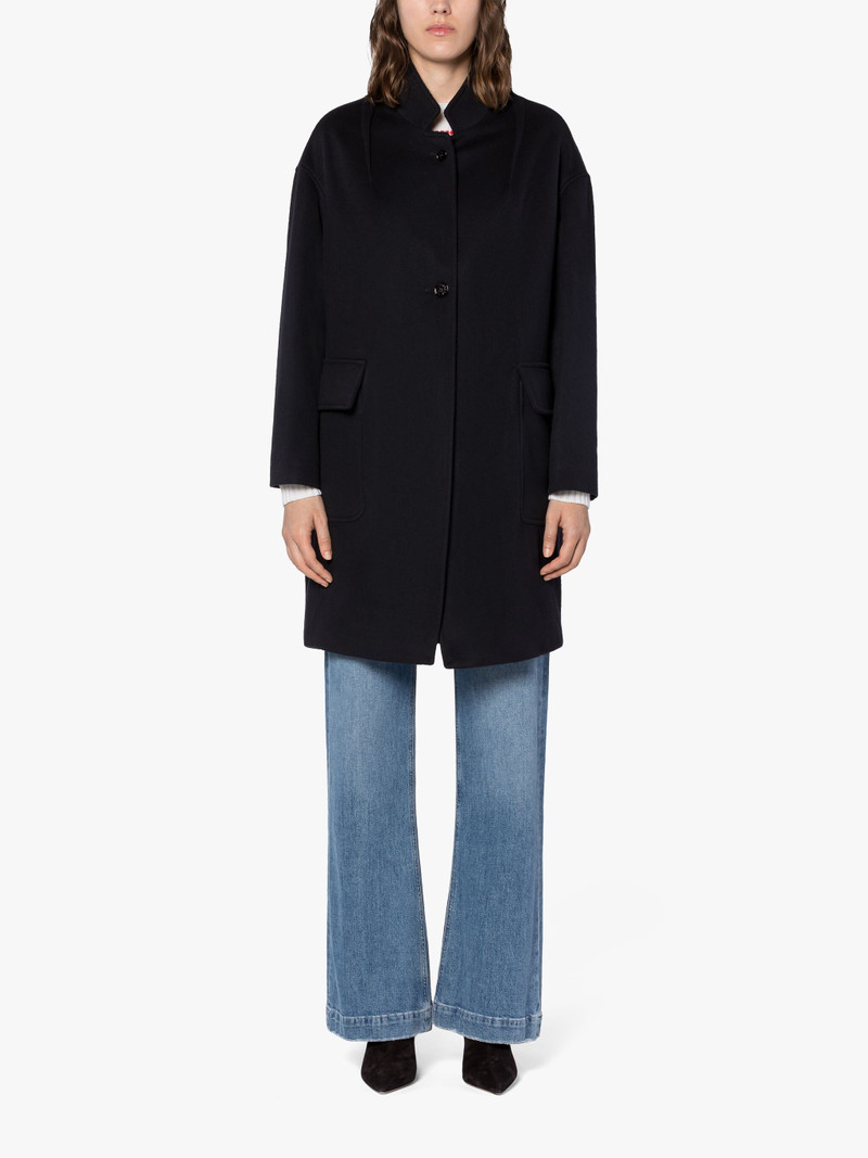 FREDDIE NAVY WOOL & CASHMERE COCOON COAT 3