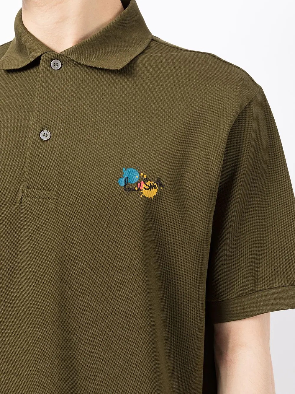 embroidered logo polo shirt - 5