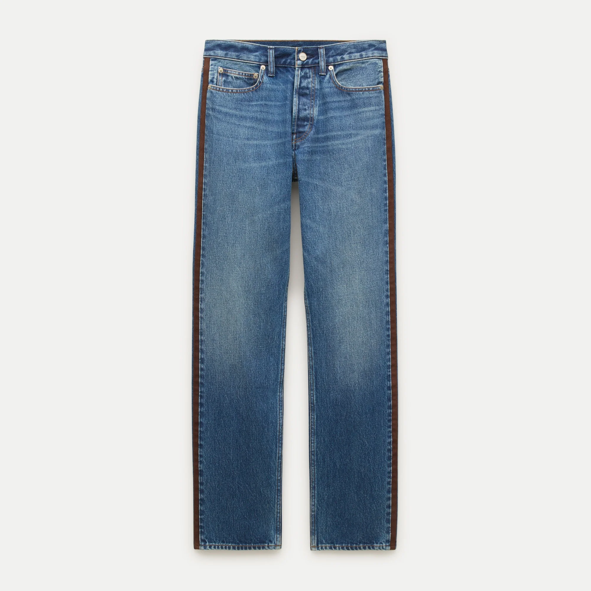 Jesse relaxed-straight jean with suede stripe - 1