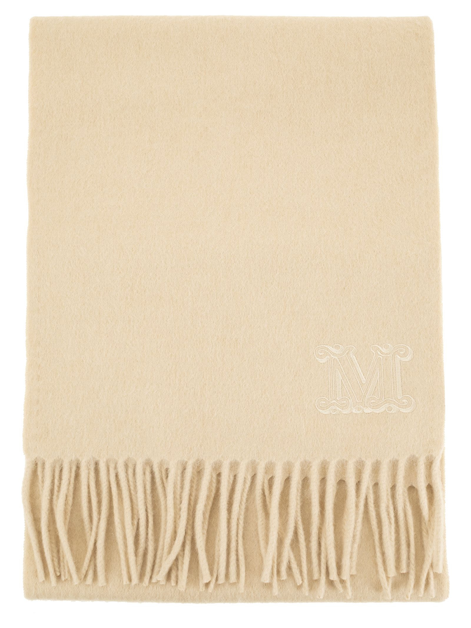 Maxmara Women Wkclara - Camel Stole With Monogram Embroidery - 2