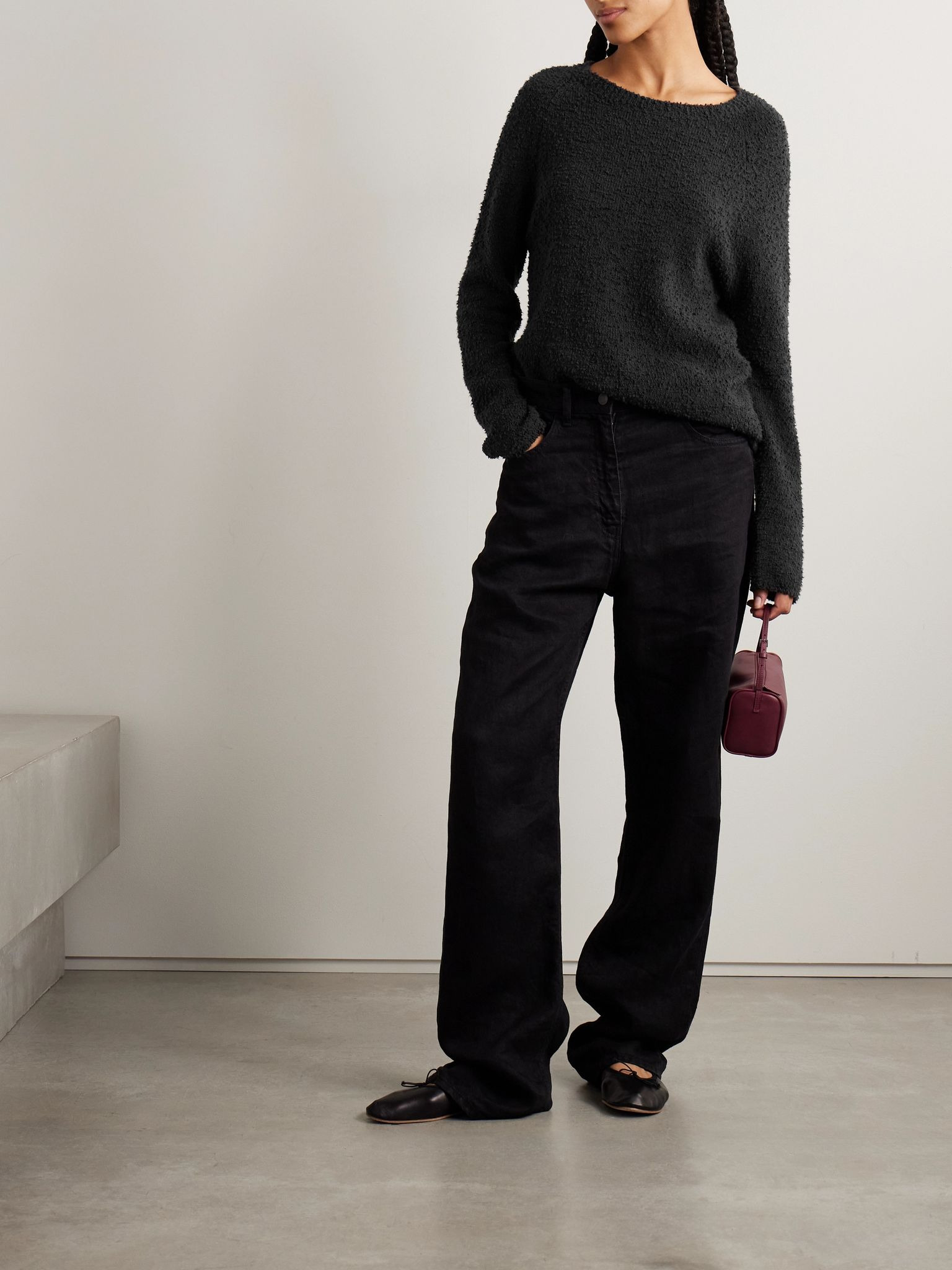 Kathy cotton-bouclé sweater Black - 2