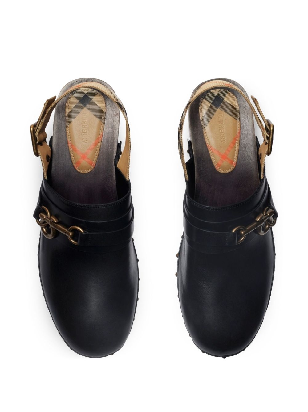 leather strap Clogs - 4