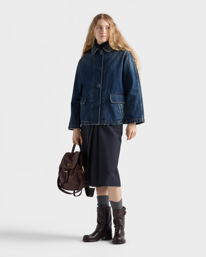 Prada Washed denim blouson jacket outlook