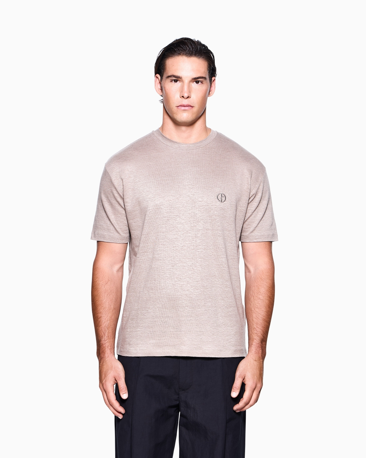 STRETCH-LINEN CREW-NECK T-SHIRT - 4