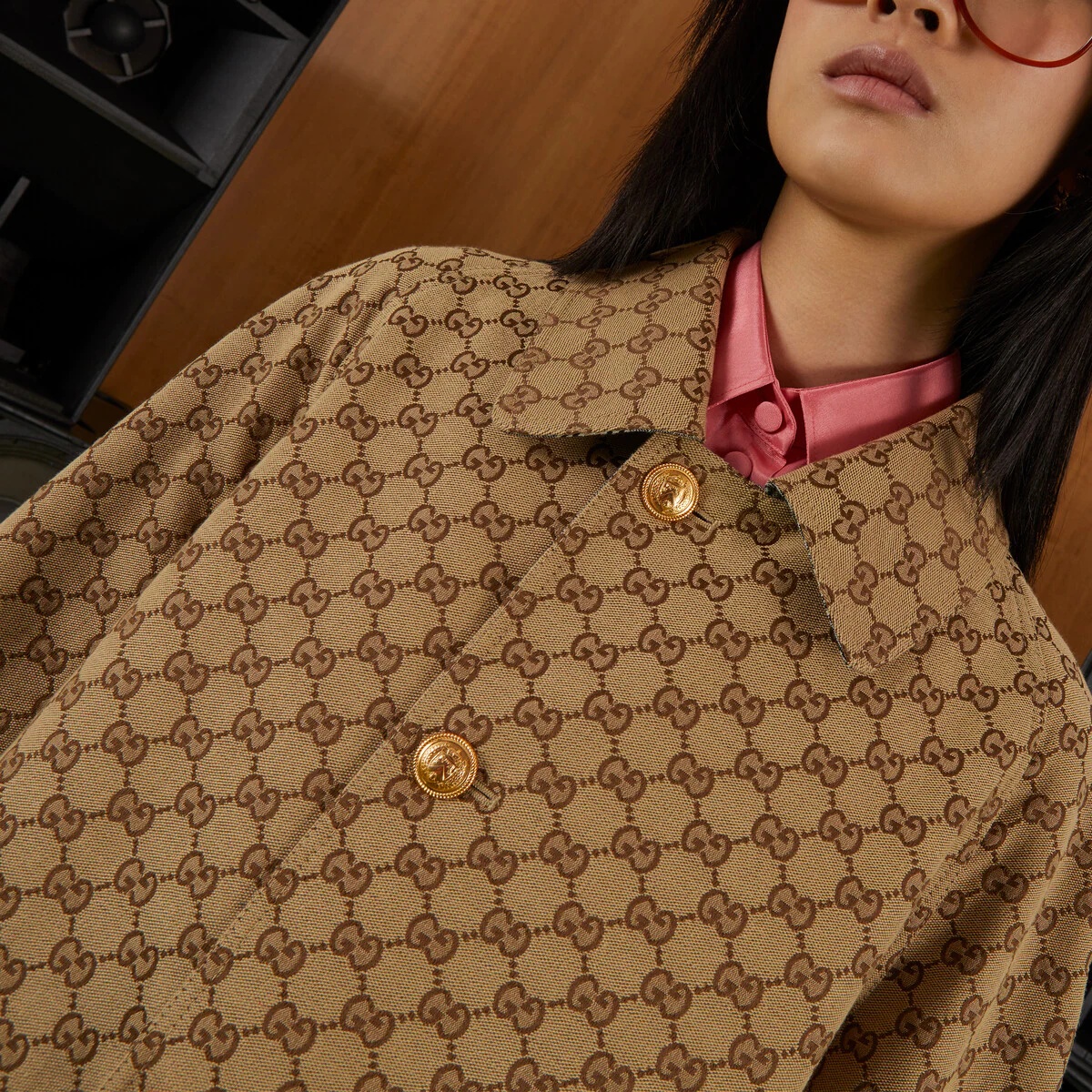 Reversible GG canvas long coat - 4