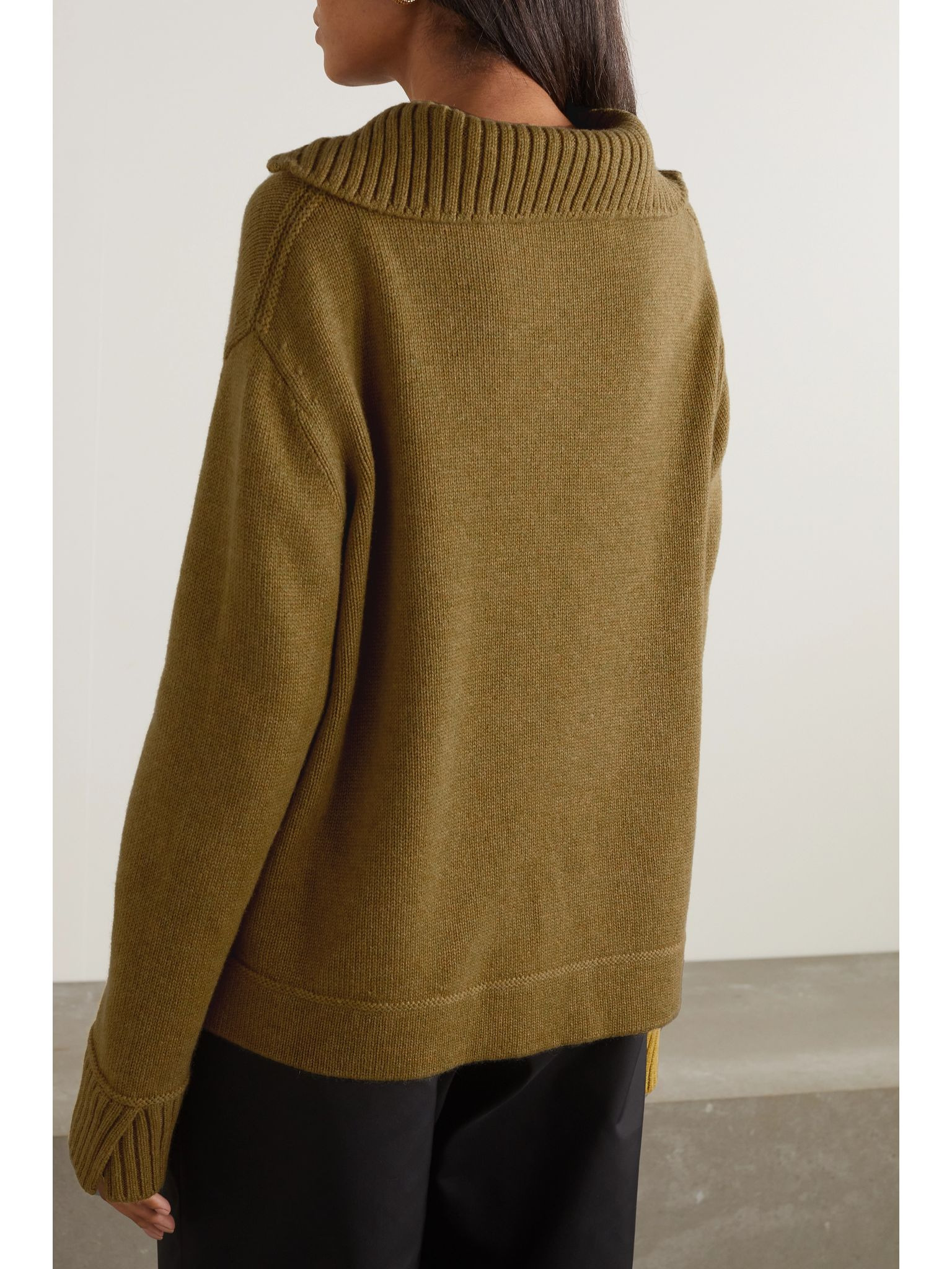 Mélange cashmere sweater Mustard - 4