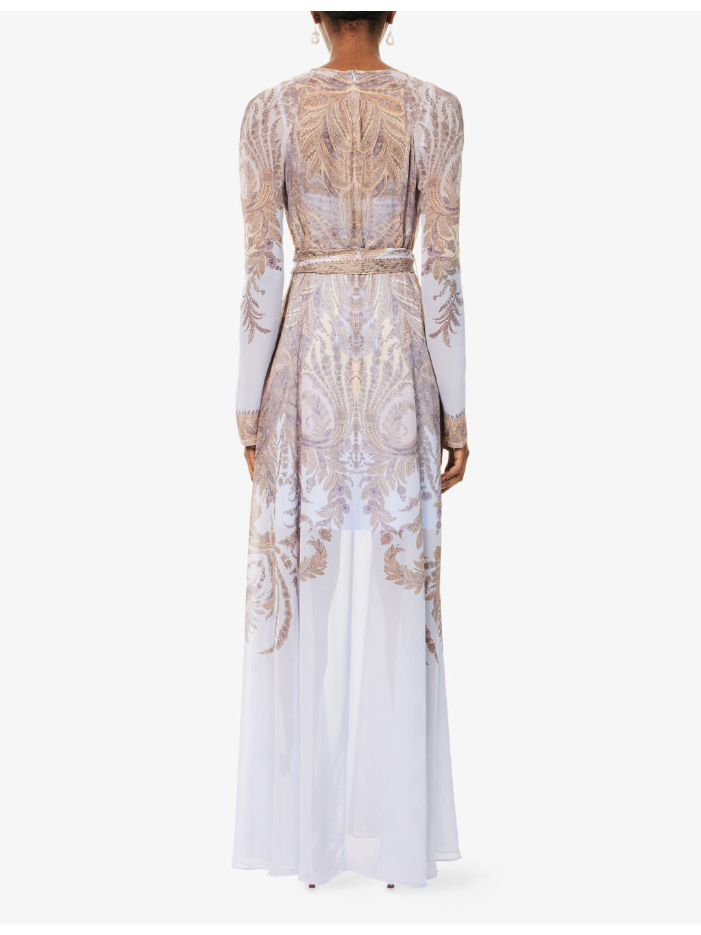 Sheath Printed Chiffon maxi Dress - 4