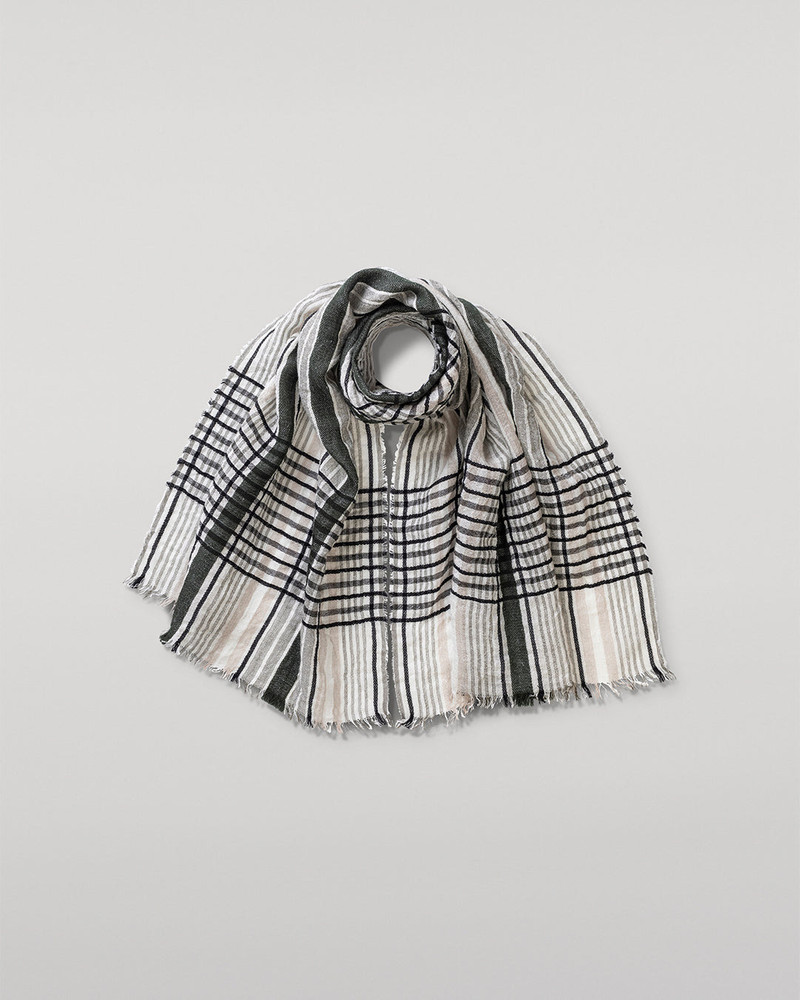 Crawton Graphic Stripe Natural Scarf 1