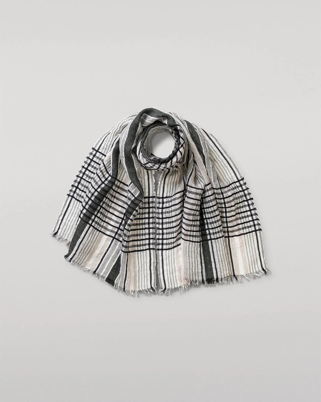 Crawton Graphic Stripe Natural Scarf - 1