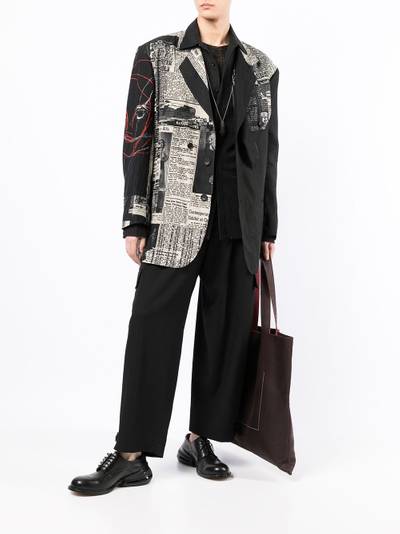 Yohji Yamamoto panelled single-breasted blazer outlook