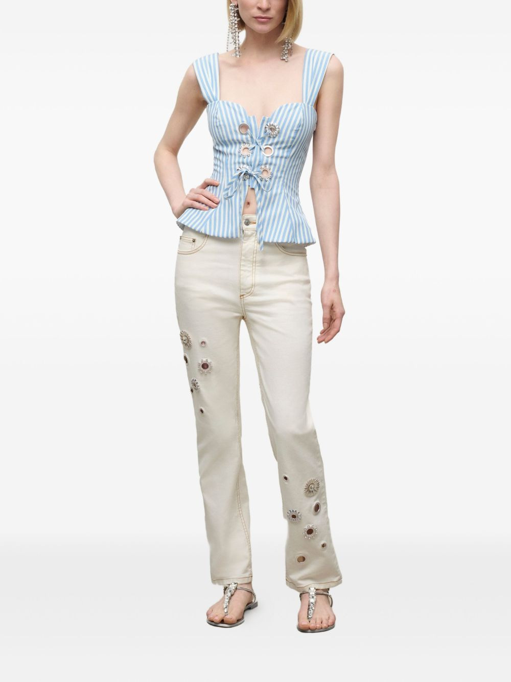 cut out-detail jeans - 2